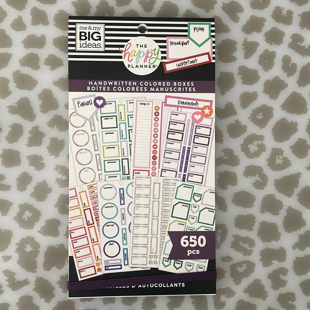 The Happy Planner Handwritten Colored Boxes Sticker Book